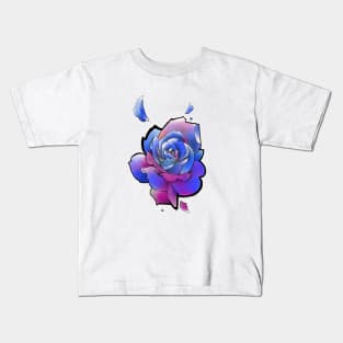 blue and purple rose Kids T-Shirt